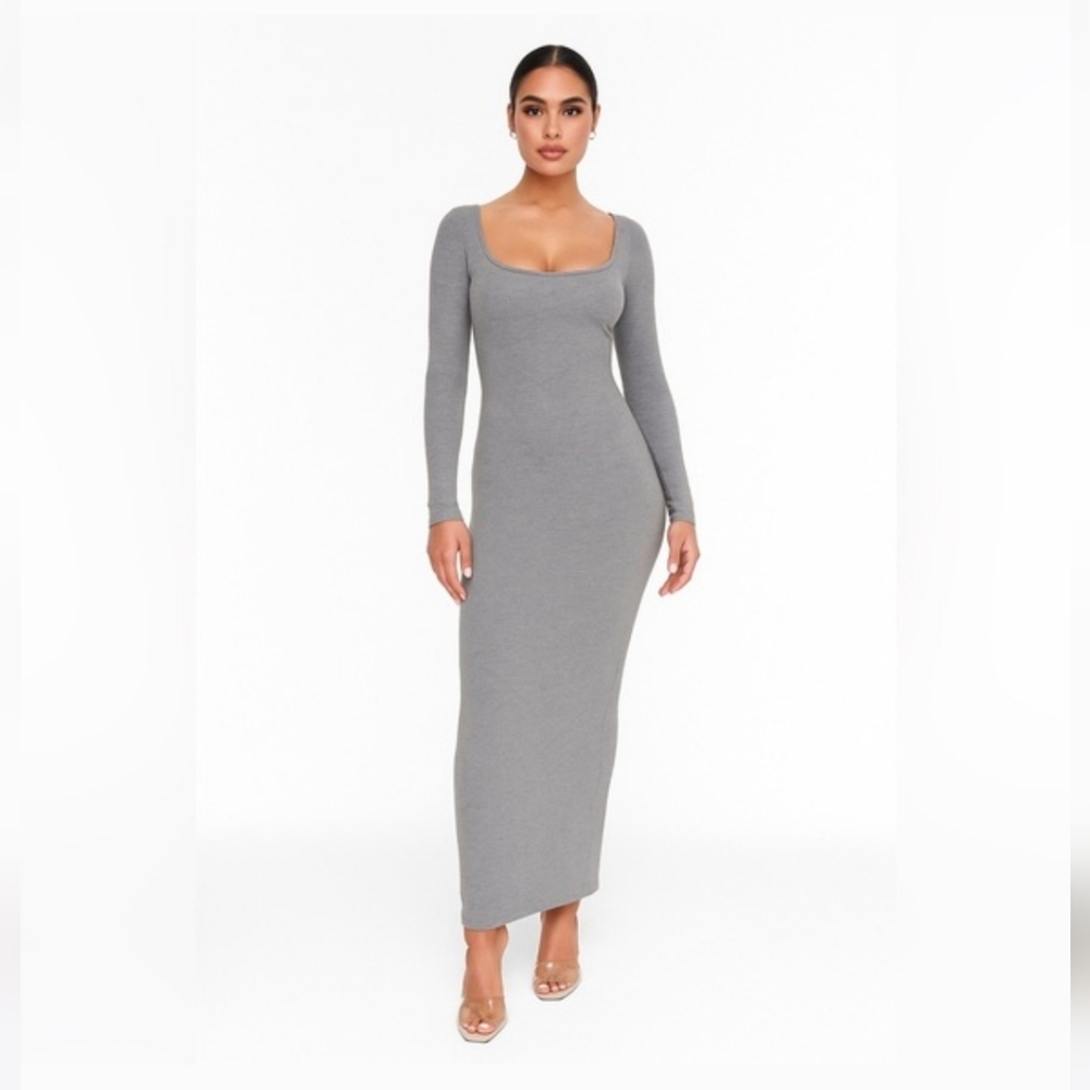 SKIMS Long Sleeve Gray Dress